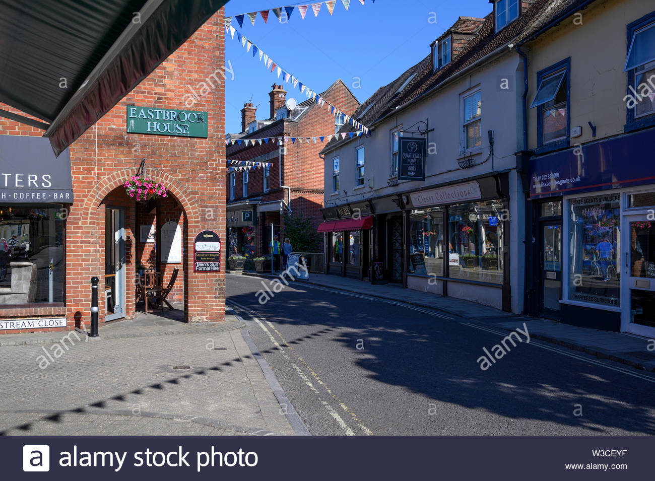 Wimborne Minster Town Centre Britain High Resolution Stock Photography
