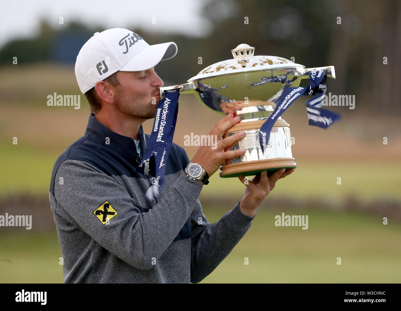 Austria s bernd wiesberger with the trophy after winning the aberdeen