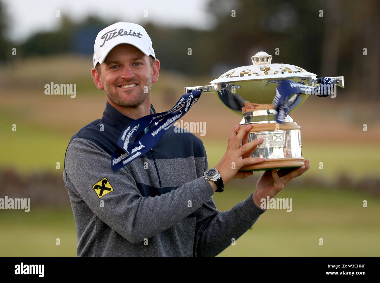 Austria s bernd wiesberger with the trophy after winning the aberdeen
