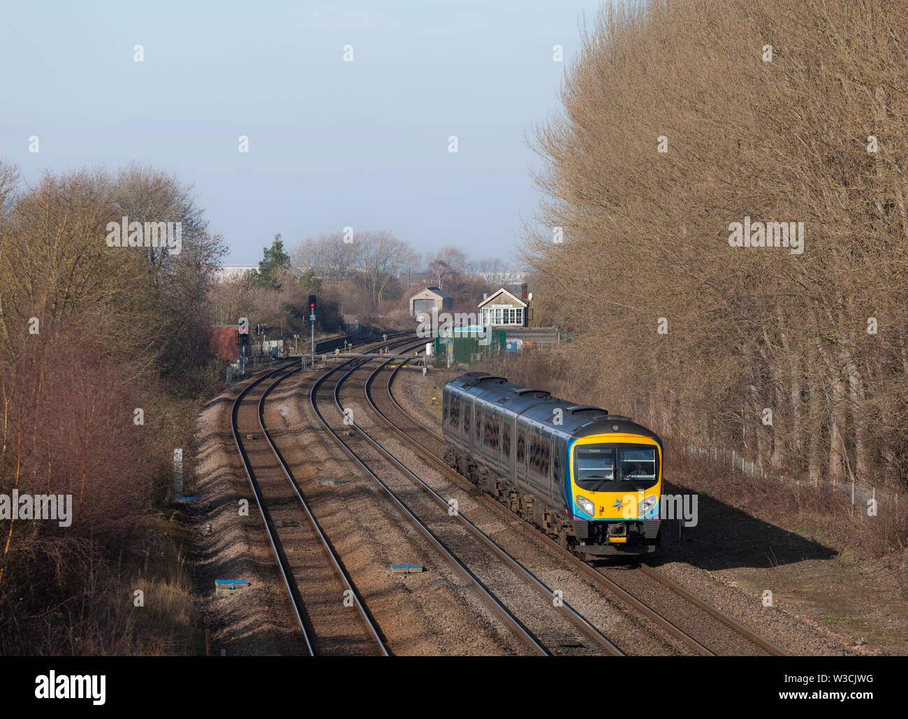 First Transpennine Express class 185 train passing Melton Lane (west of Ferriby, Hull) with a