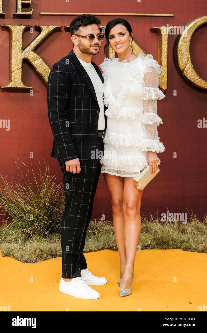 London, UK. 14th July 2019. Ryan Thomas and Lucy Mecklenburgh poses on
