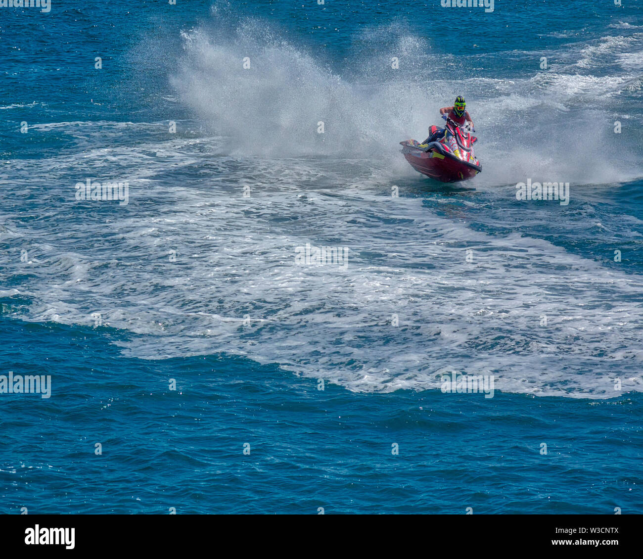 GB - DEVON: 2019 Aqua Cross UK championships (Jet Skis) in Tor Bay to the South of Torquay harbour Stock Photo