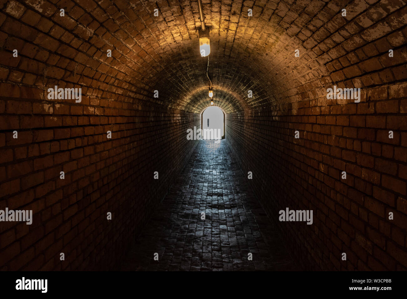 The interior of Fort Gains with its  stonemason brick walls Stock Photo