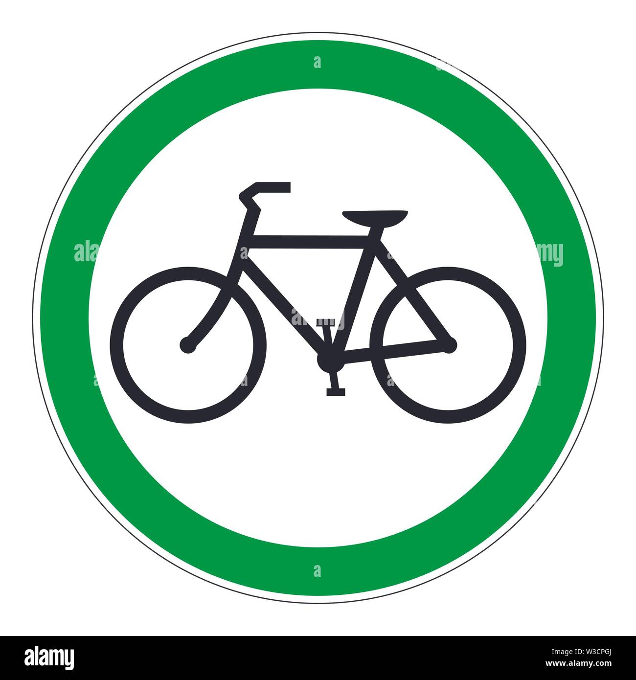 Simple green bicycle sign bike icon vector illustration Stock Vector