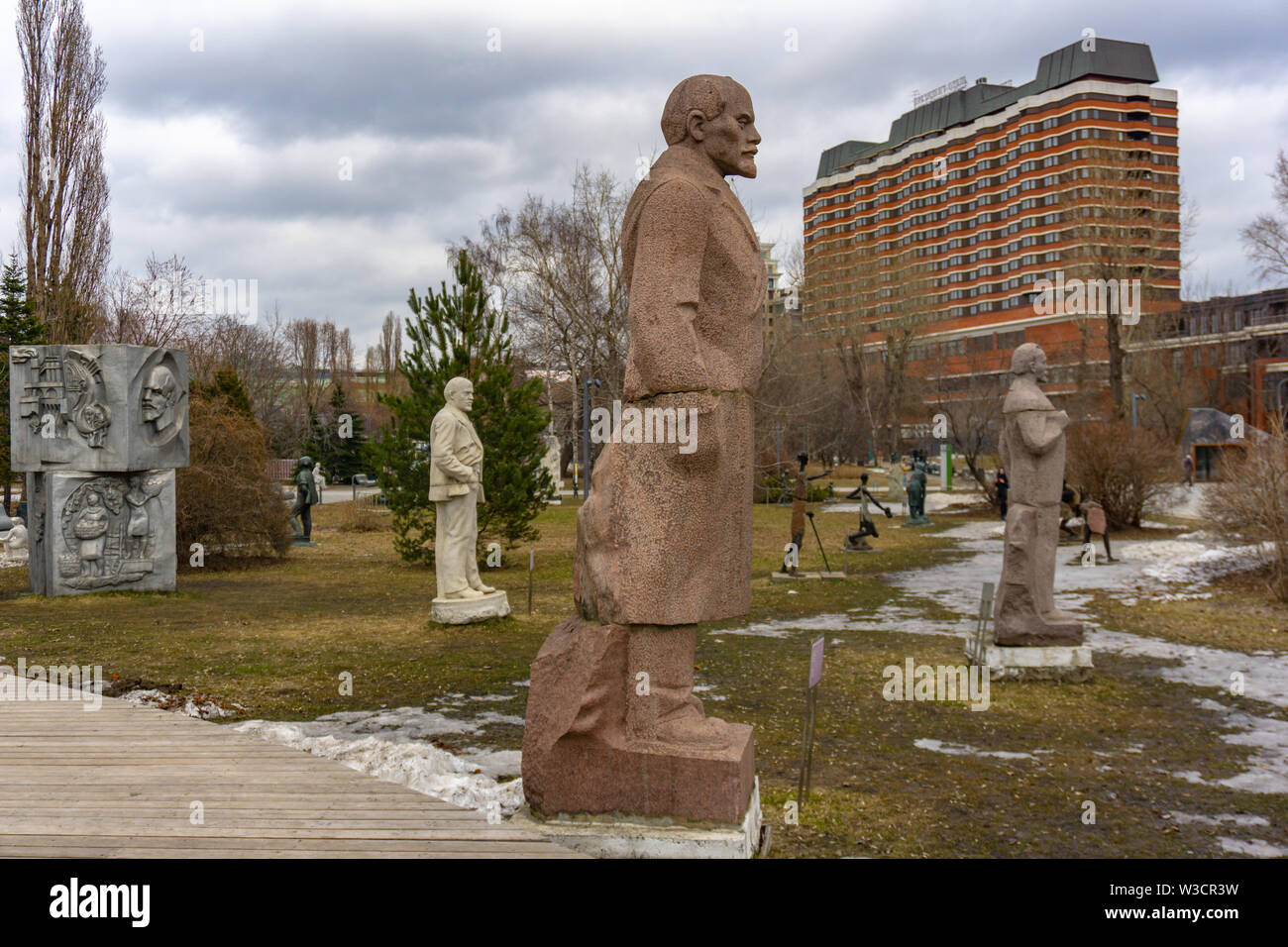 Moscow, Russia, May 29, 2019 Old communist statue of Lenin in public