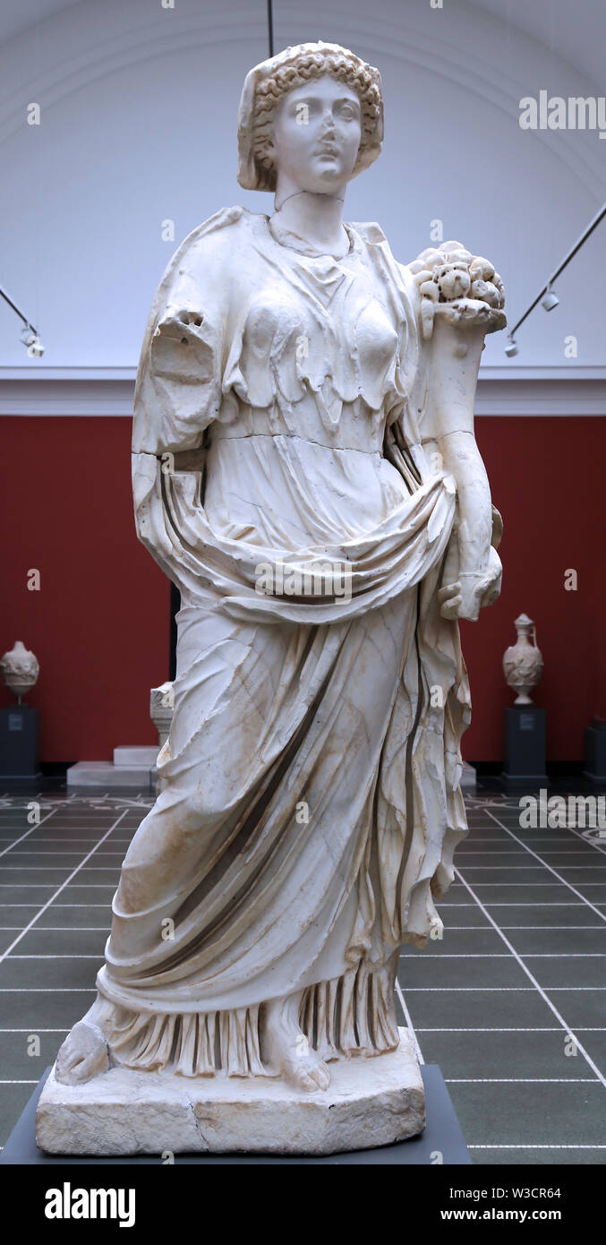 The Empress Livia Drusilla (58 BC-29AD) as the Goddess Fortuna. Wife of Augustus. From Pozzuoli. 1st Cent. AD, marble. Copenhagen. Stock Photo
