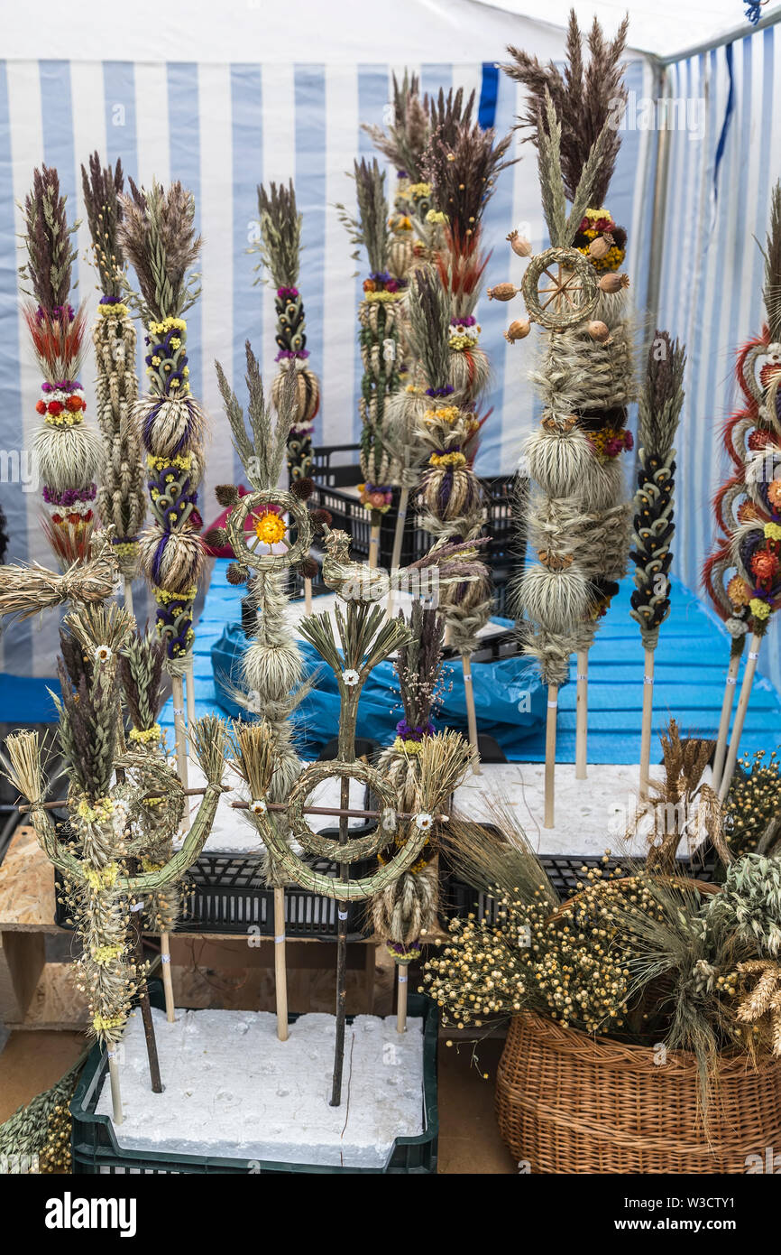 traditional palm bouquets in annual traditional crafts fair Kaziuko