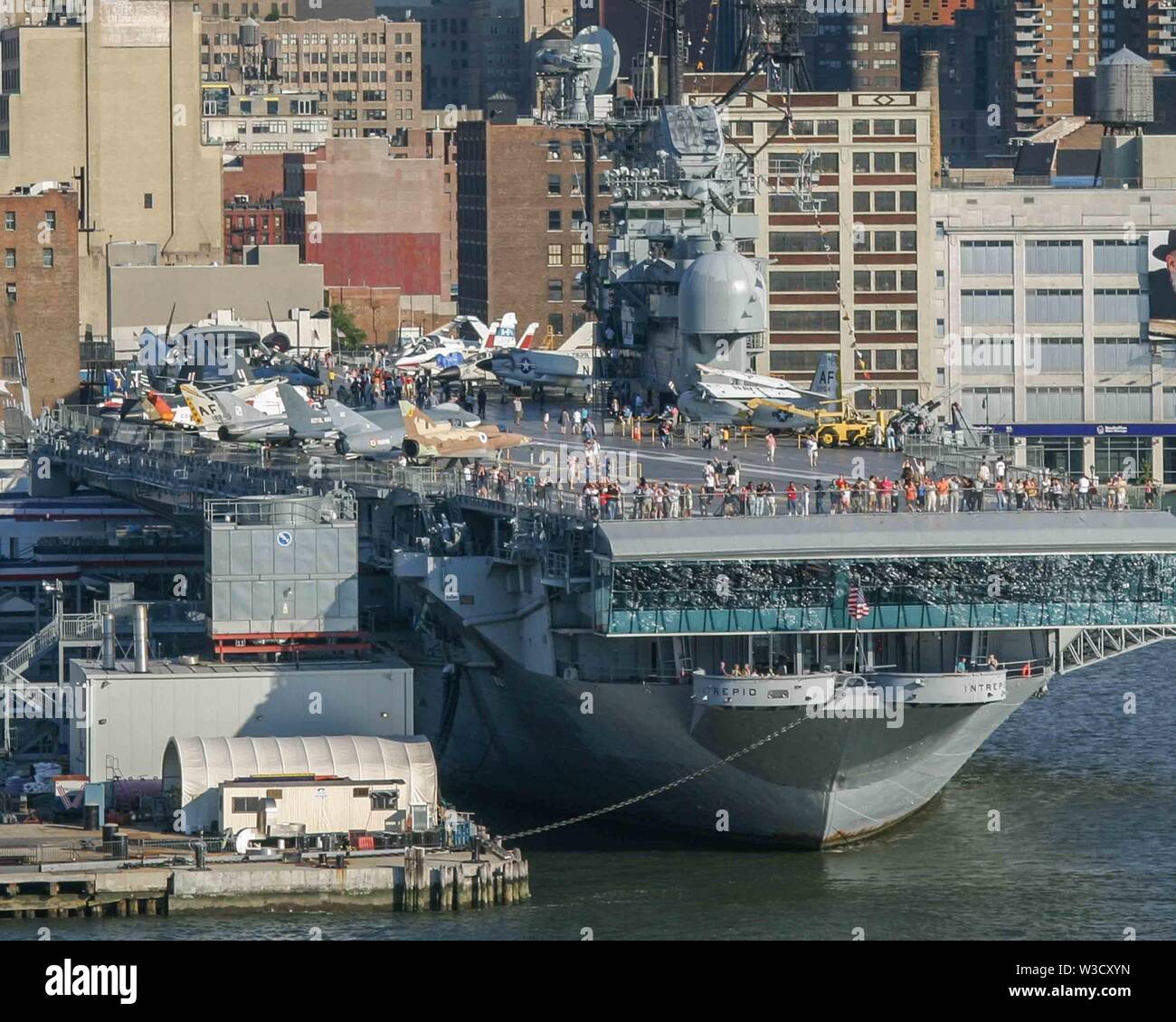 New York, New York, USA. 3rd Sep, 2005. The USS Intrepid, a retired U.S. Navy aircraft carrier, is the major component of the Intrepid Sea, Air & Space Museum, on the Hudson River in midtown Manhattan. Credit: Arnold Drapkin/ZUMA Wire/Alamy Live News Stock Photo