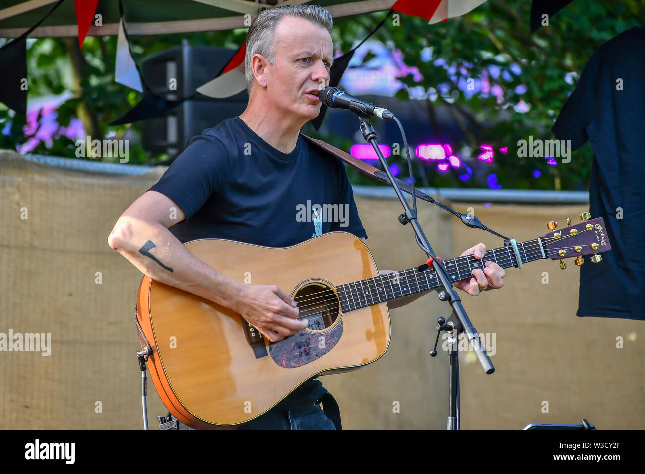 London, UK. 14th July 2019. Jamies Freeman performs at the Food Village at Kew the Music 2019 on 14 July 2019, London, UK. Credit: Picture Capital/Alamy Live News Stock Photo