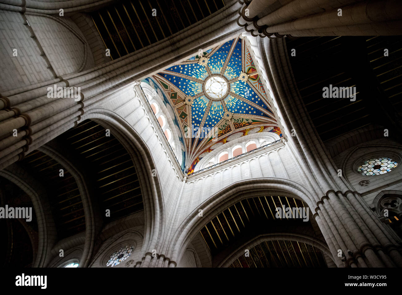 Looking Up At The Star Painted Dome Ceiling From The Catedral De