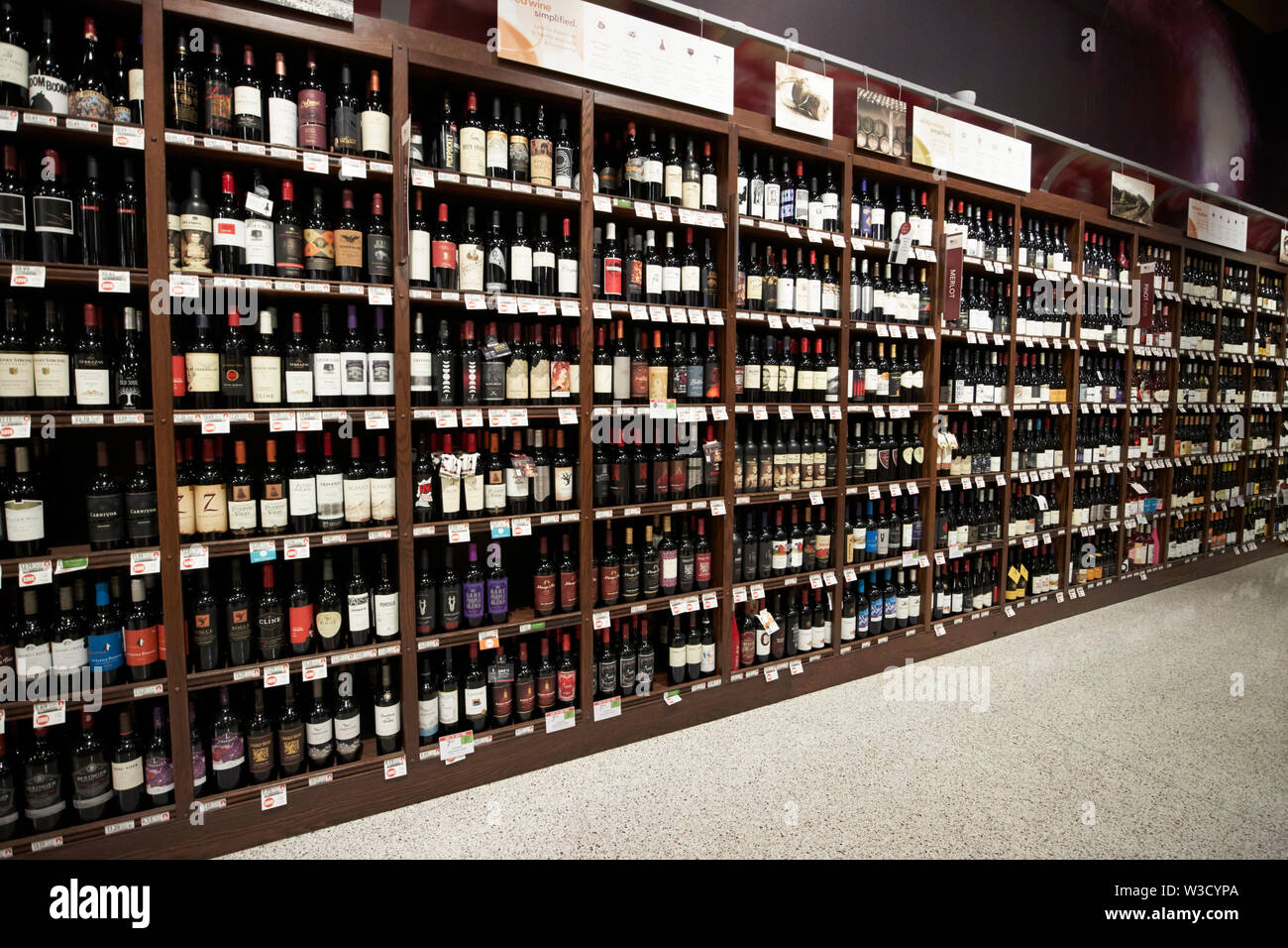 wine display in a us supermarket in florida united states of america Stock Photo