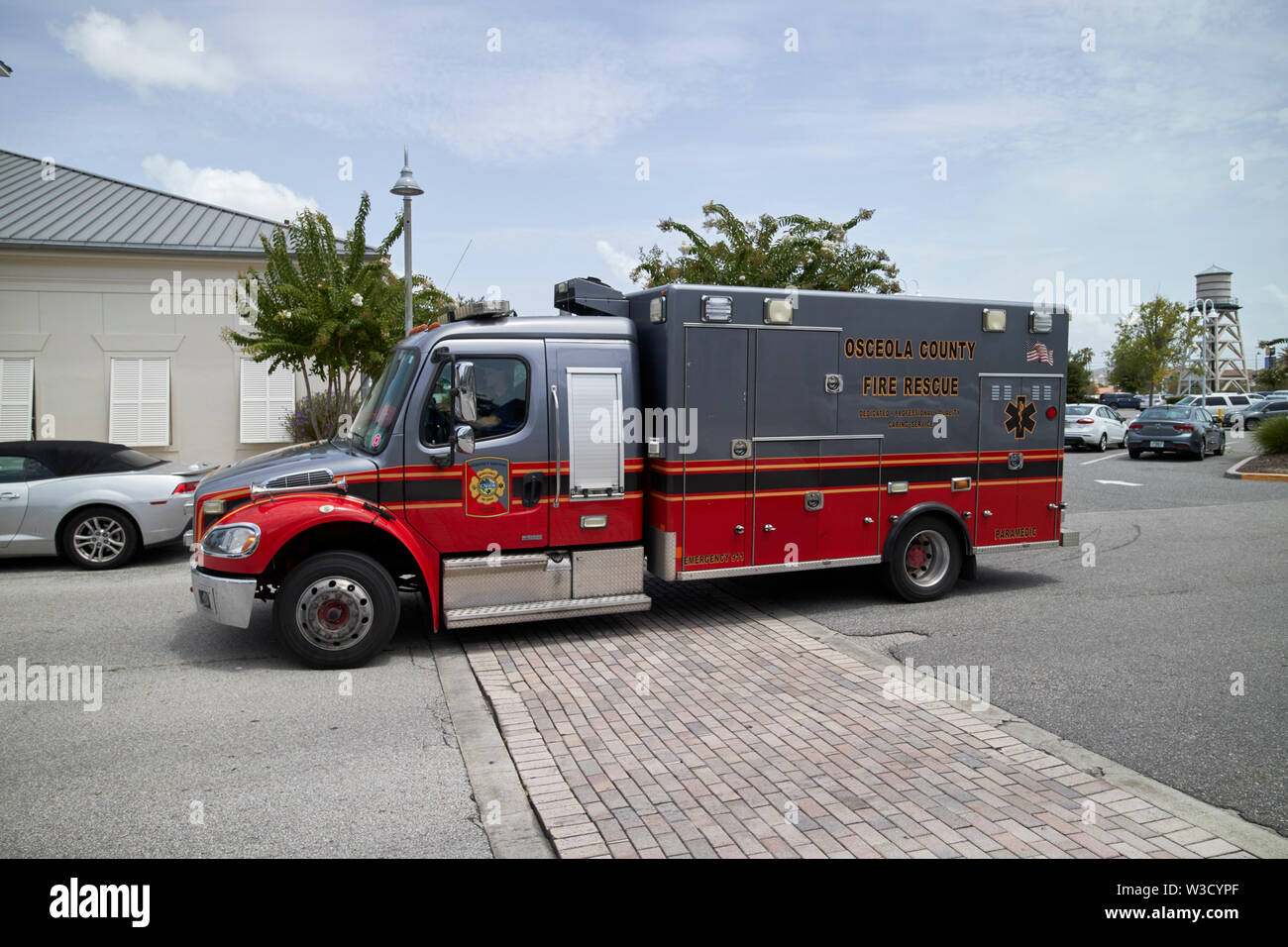 Osceola county emergency services fire rescue paramedic ambulance florida united states of america Stock Photo