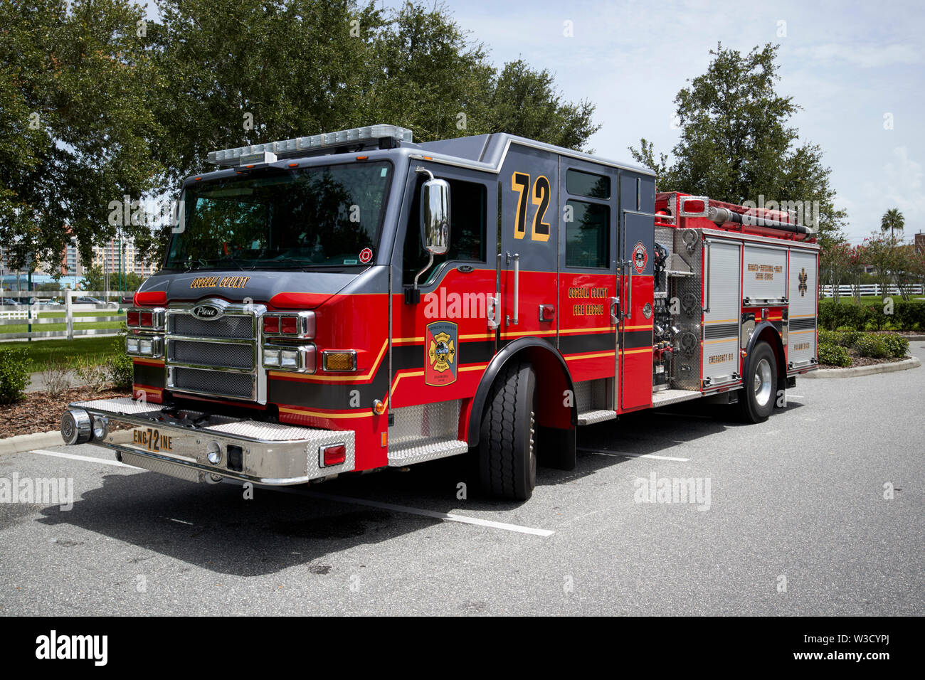 Osceola county emergency services fire rescue fire truck florida united states of america Stock Photo