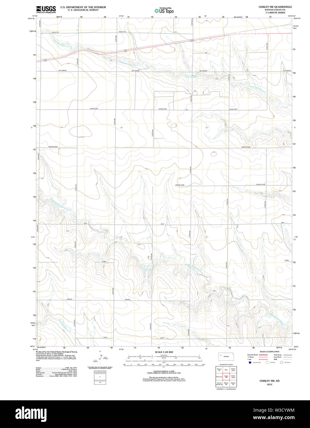 Oakley kansas map hi-res stock photography and images - Alamy