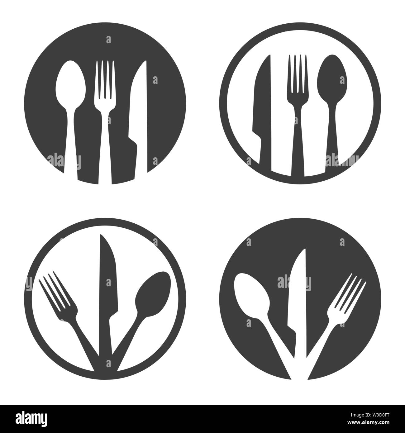 Fork knife spoon plate sign Stock Vector