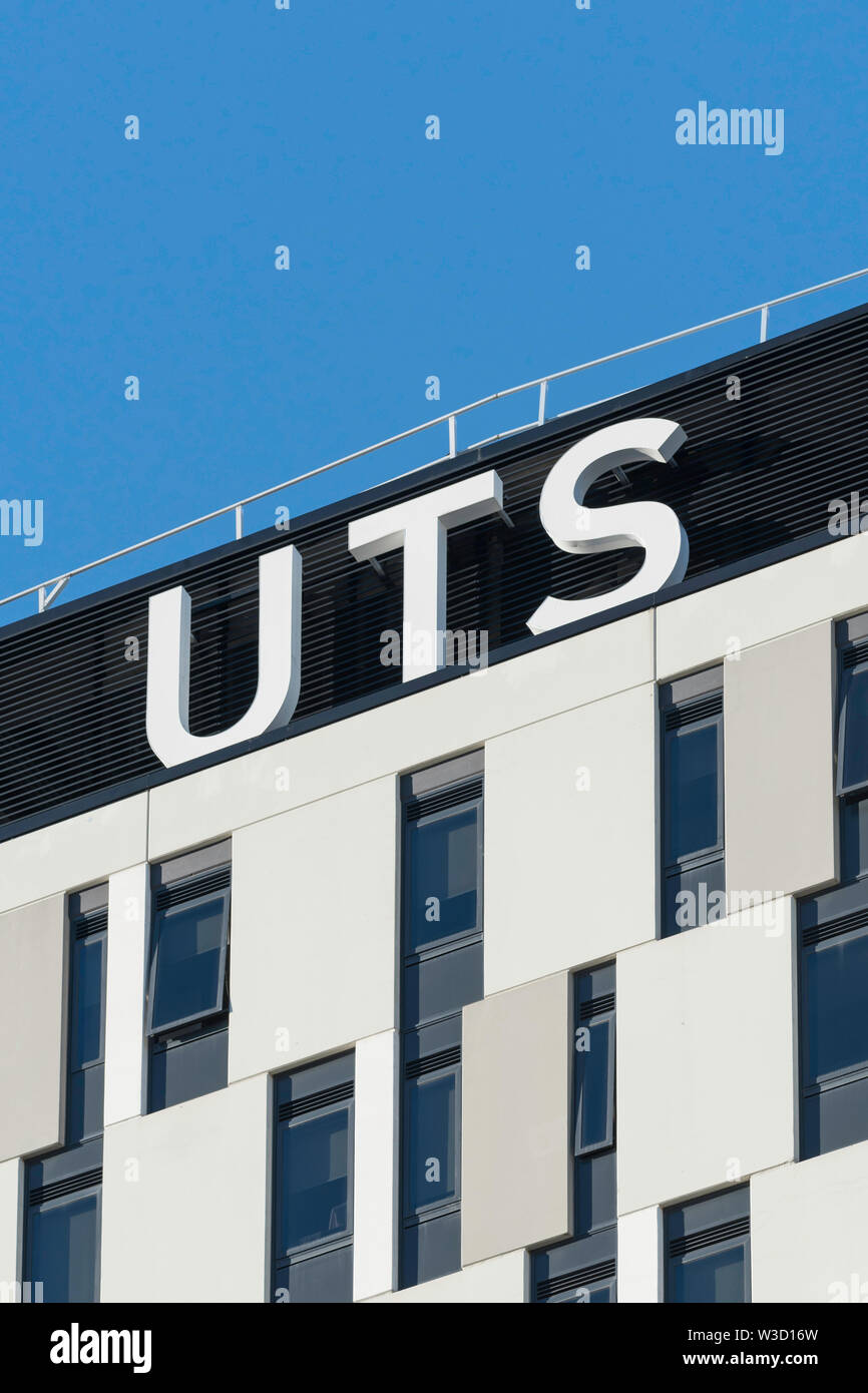 Building 7 at the University of Technology Sydney (UTS) is named after Vicki Sara, a Research Endocrinologist and former Chancellor of the uni Stock Photo