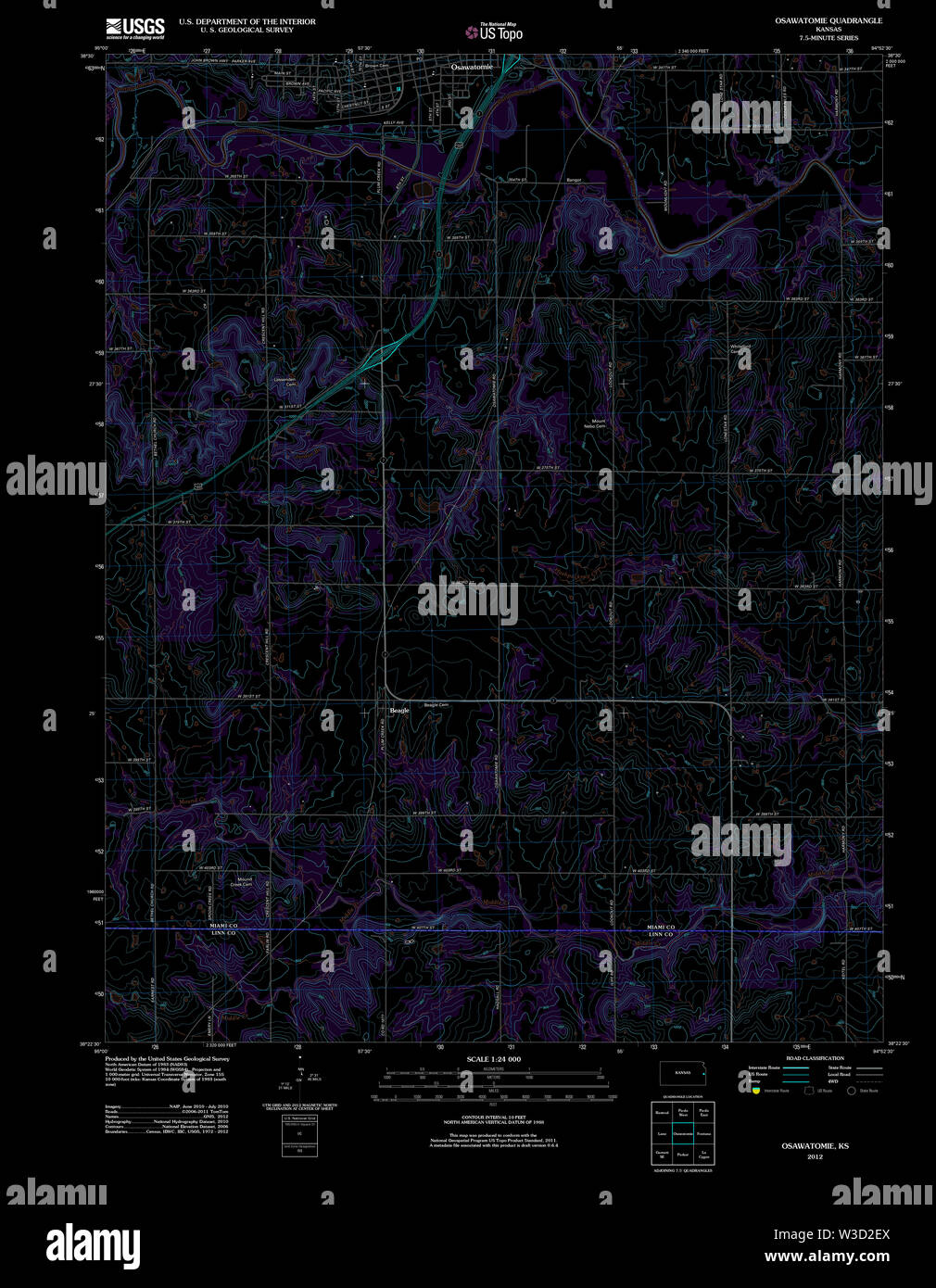 Osawatomie map hires stock photography and images Alamy