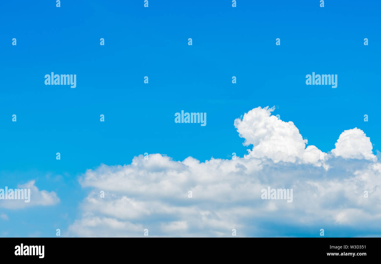 Beautiful blue sky and white cumulus clouds abstract background ...