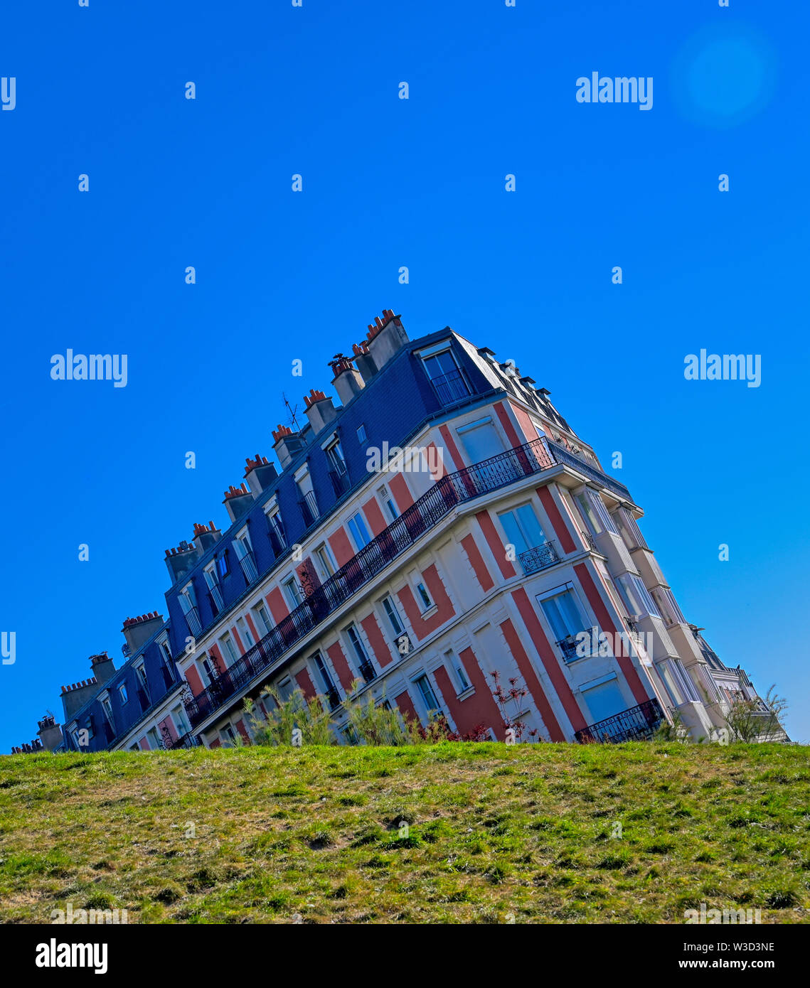 The sinking house located in the Montmartre district of Paris, France