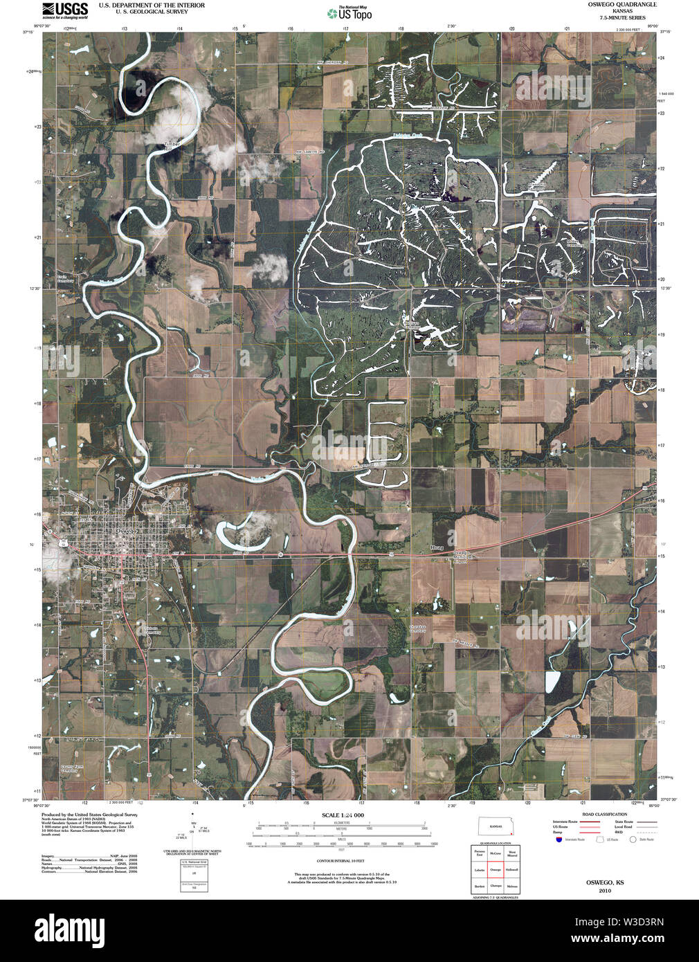 Oswego kansas map hires stock photography and images Alamy