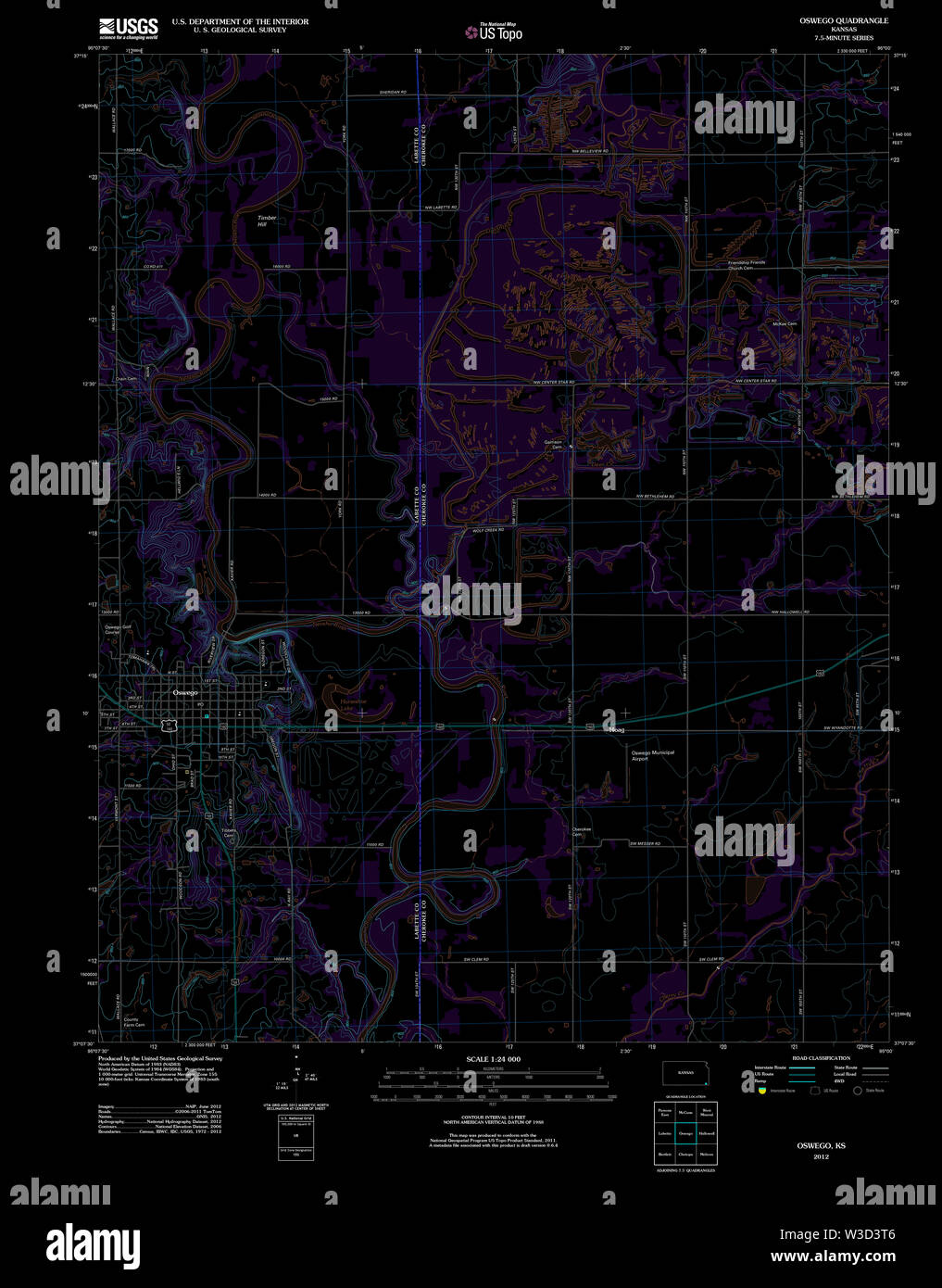 Oswego kansas map hires stock photography and images Alamy