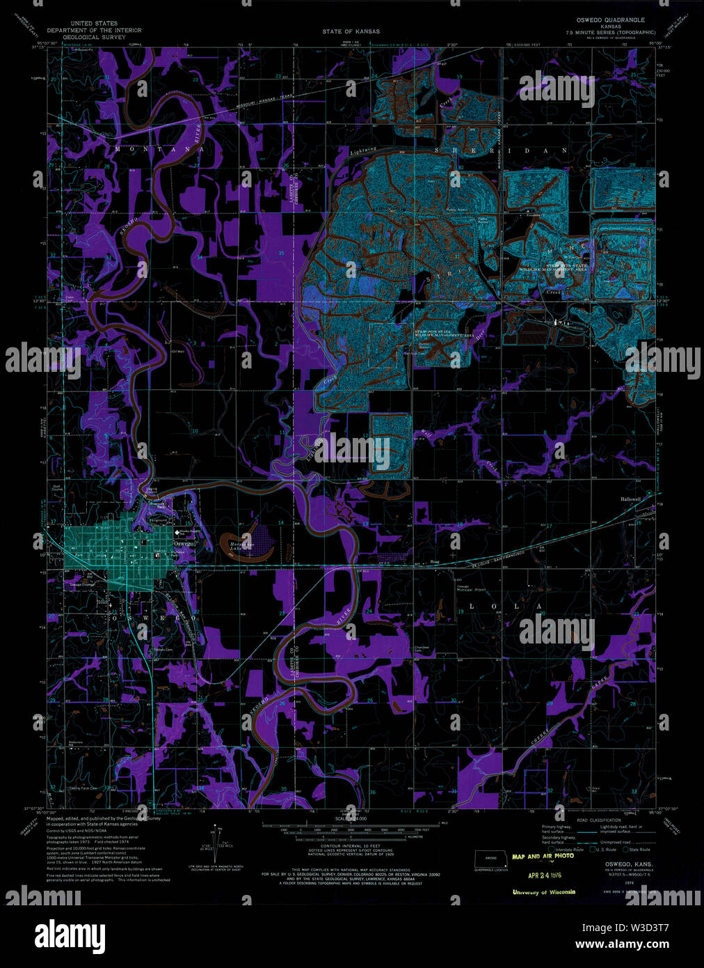 Oswego kansas map hires stock photography and images Alamy