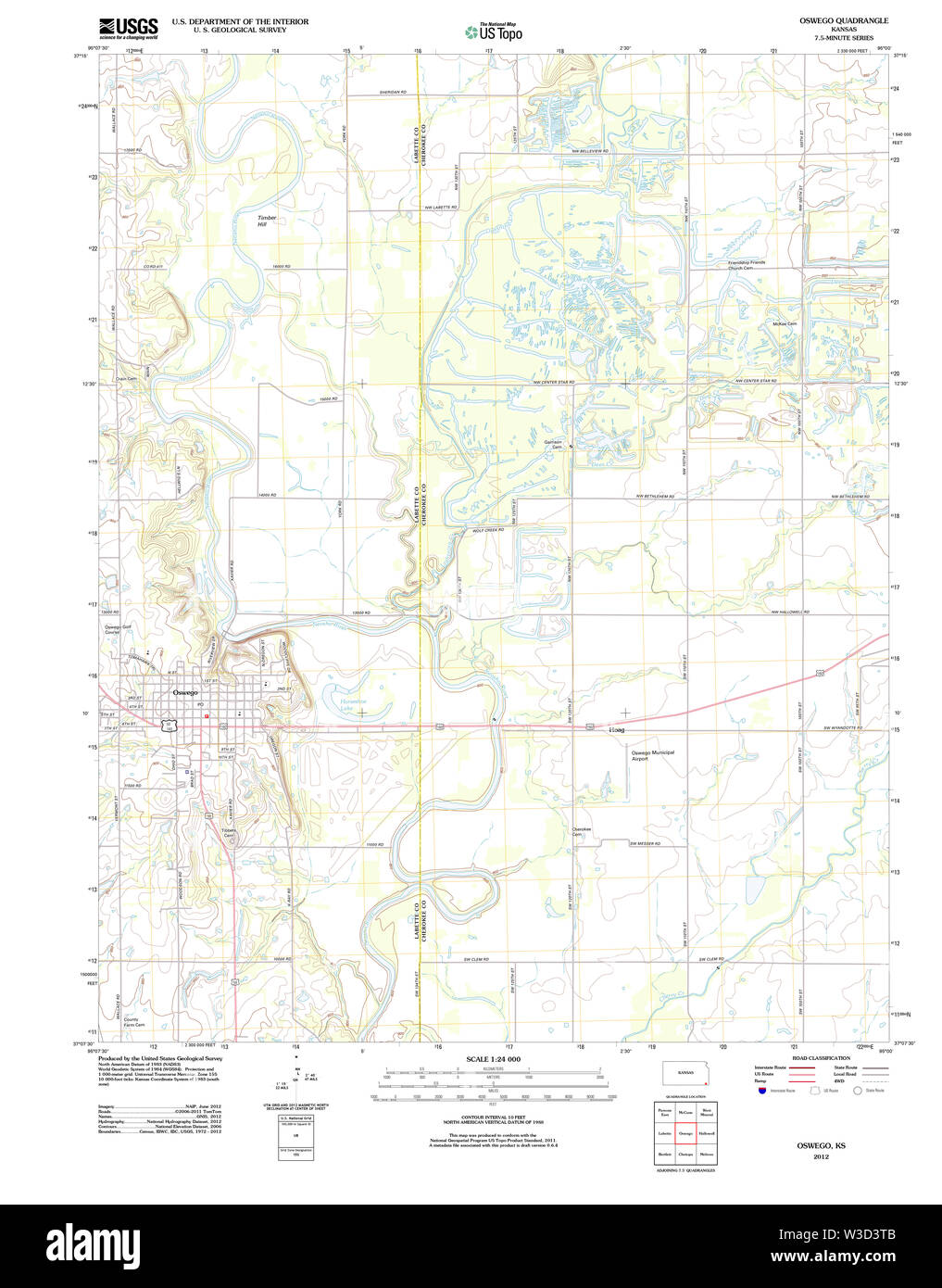 Oswego kansas map hires stock photography and images Alamy