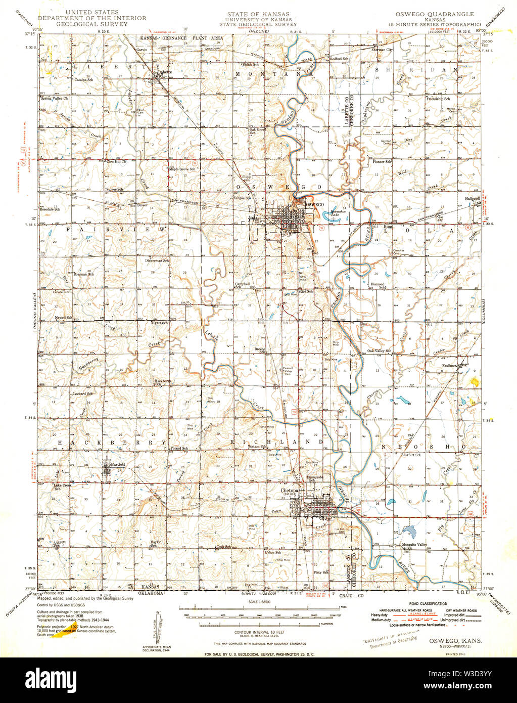 Oswego kansas map hires stock photography and images Alamy