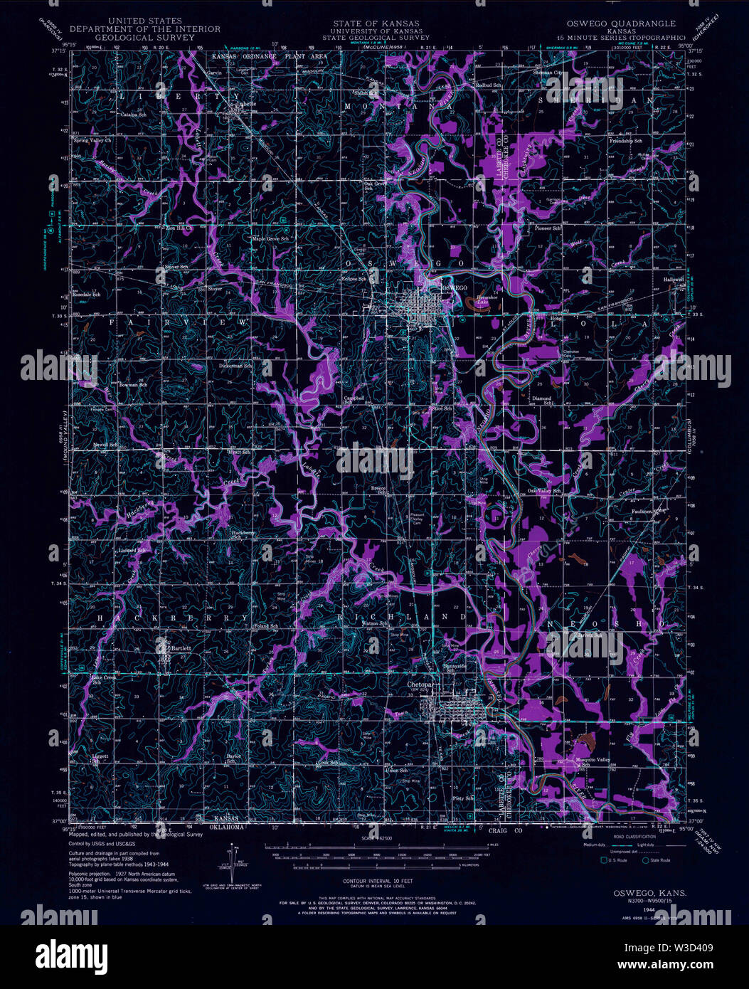 Oswego kansas map hires stock photography and images Alamy