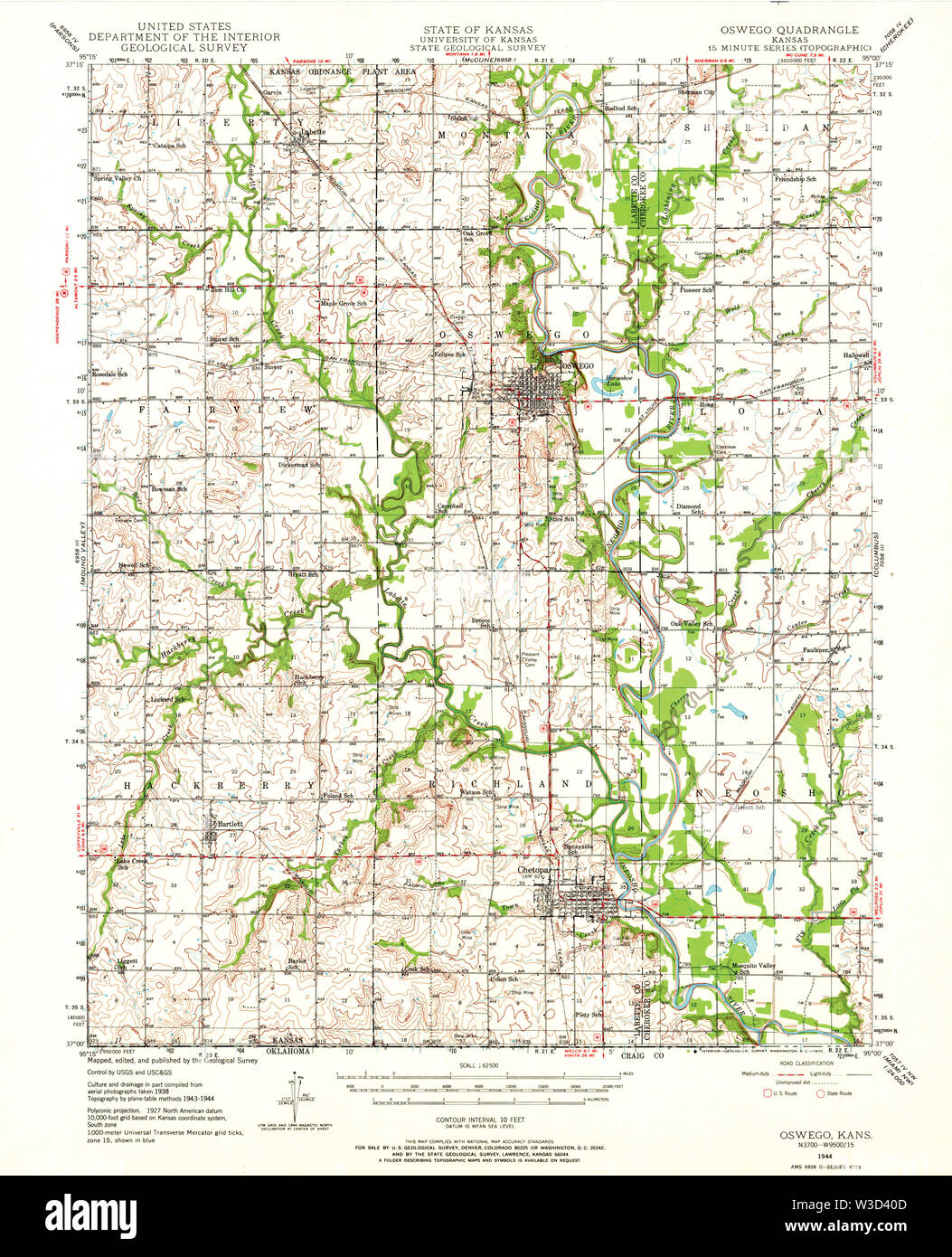 Oswego kansas map hires stock photography and images Alamy