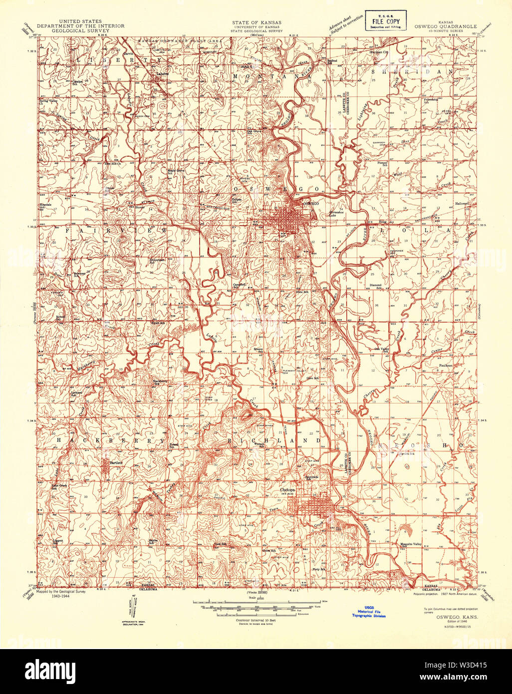 Map of oswego kansas hires stock photography and images Alamy