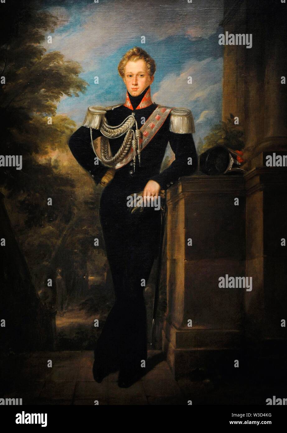 Valentín Carderera y Solano (1796-1880). Pintor español. Retrato de Mariano  Téllez Girón, XII Duque de Osuna, 1833. Óleo sobre lienzo, 103 x 78 cm.  Museo del Romanticismo. Madrid. España Stock Photo - Alamy