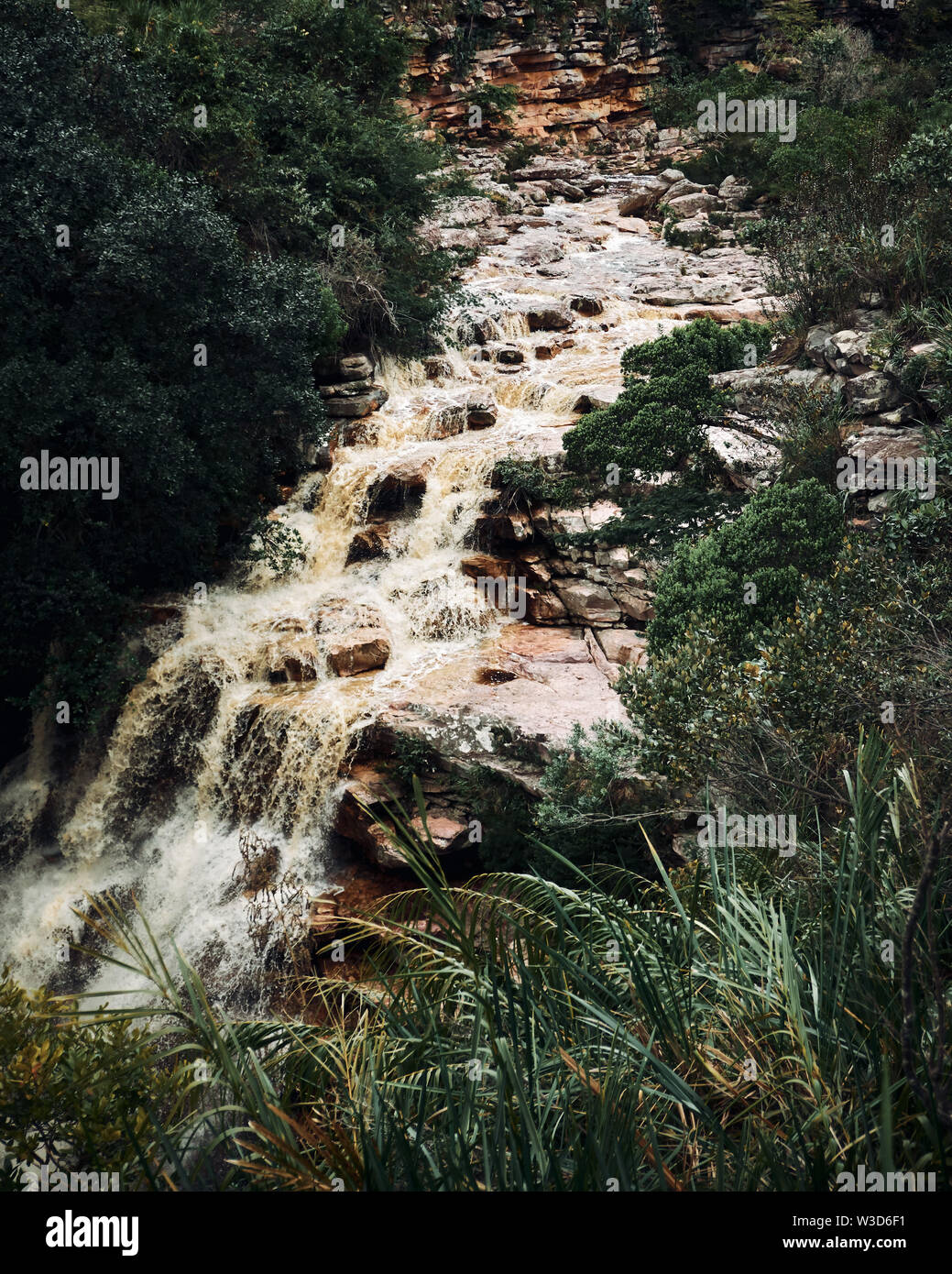Poco do Diabo Waterfall in Mucugezinho River in Chapada Diamantina