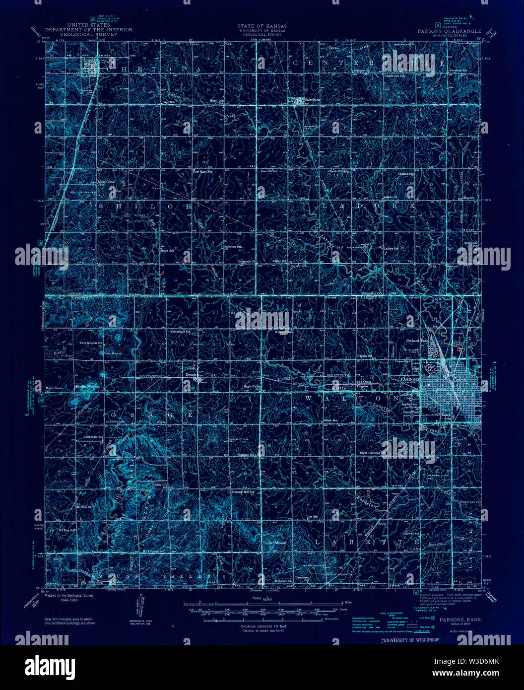 Parsons kansas map hires stock photography and images Alamy