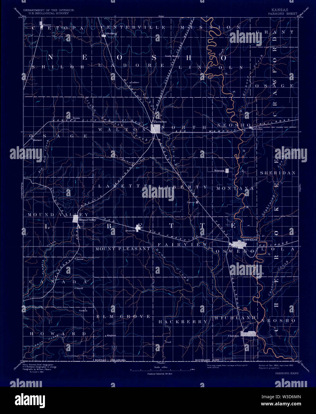 Parsons kansas map hires stock photography and images Alamy