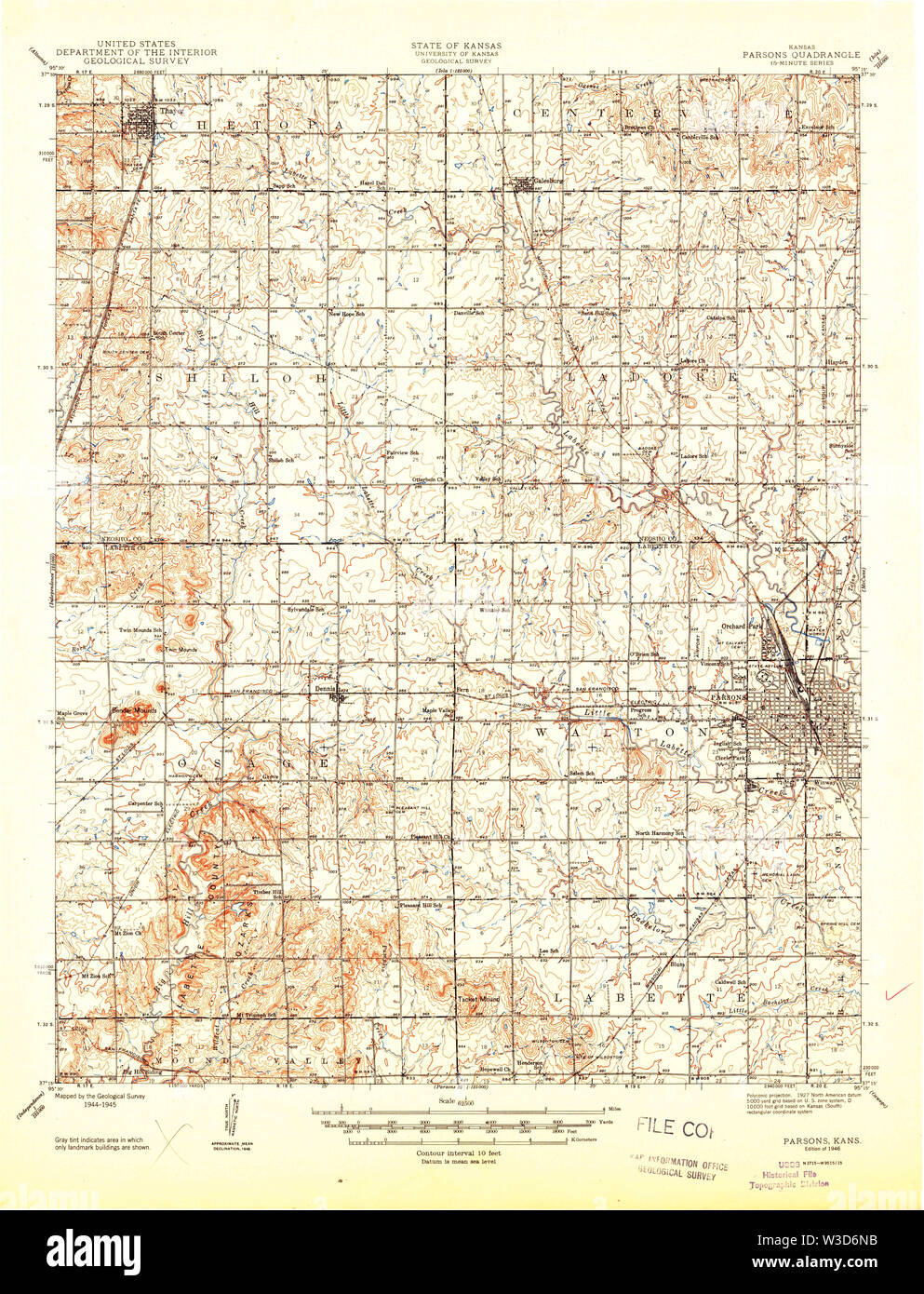 Map of parsons kansas hires stock photography and images Alamy