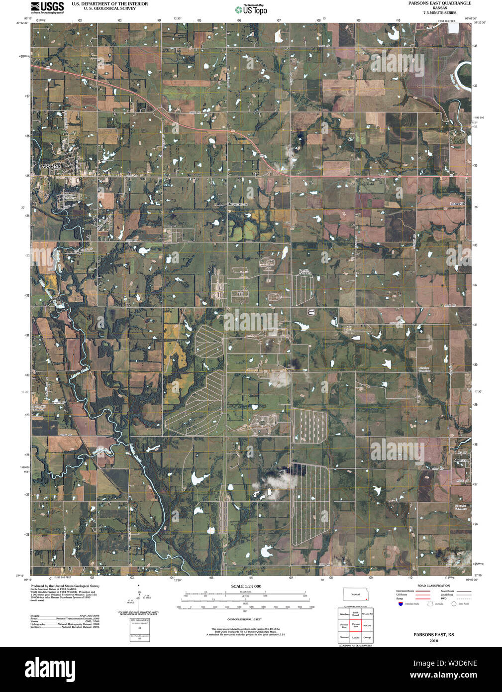 Parsons kansas map hi res stock photography and images alamy