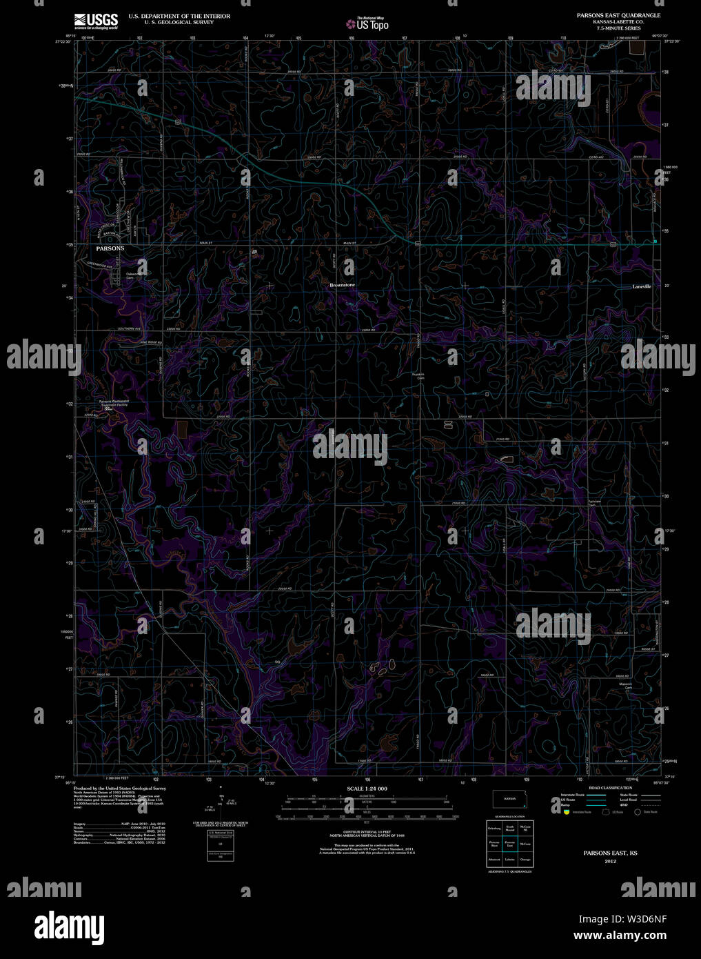 Parsons kansas map hires stock photography and images Alamy