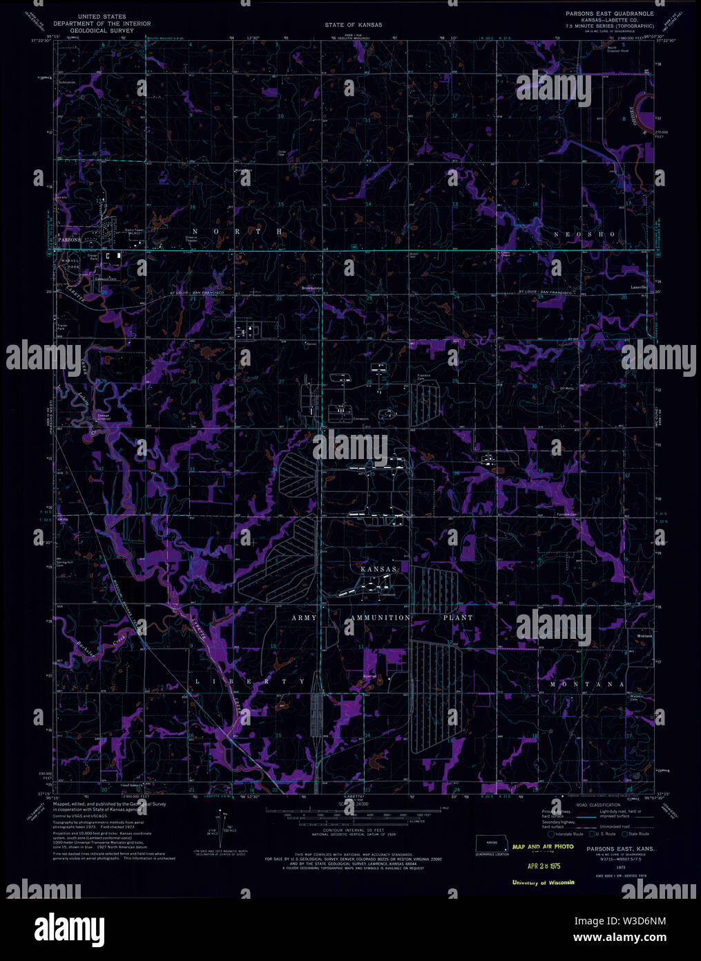 Parsons kansas map hires stock photography and images Alamy