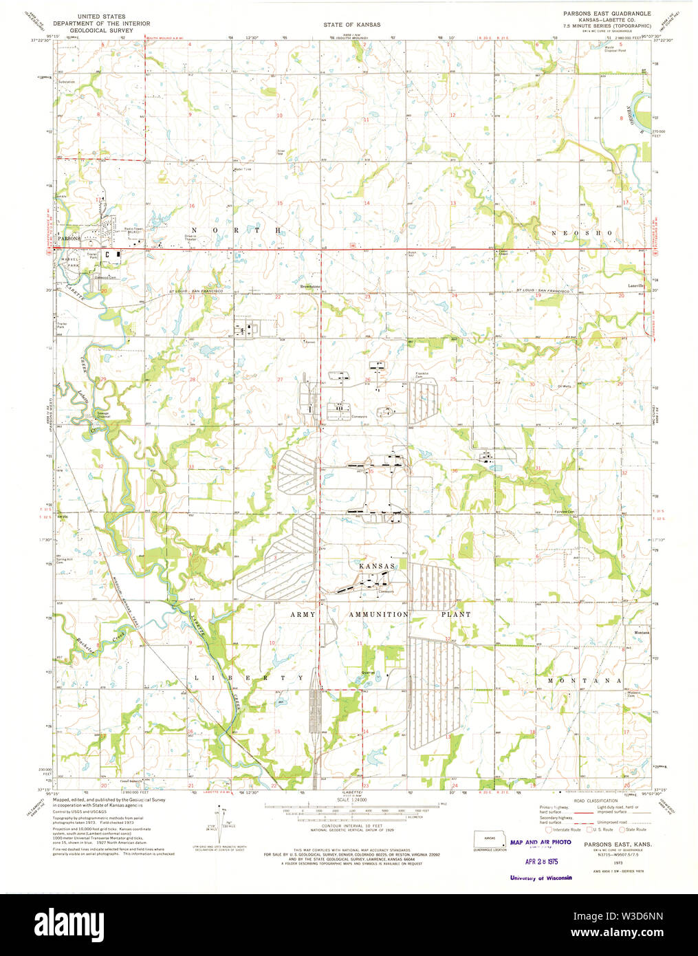 Parsons kansas map hires stock photography and images Alamy