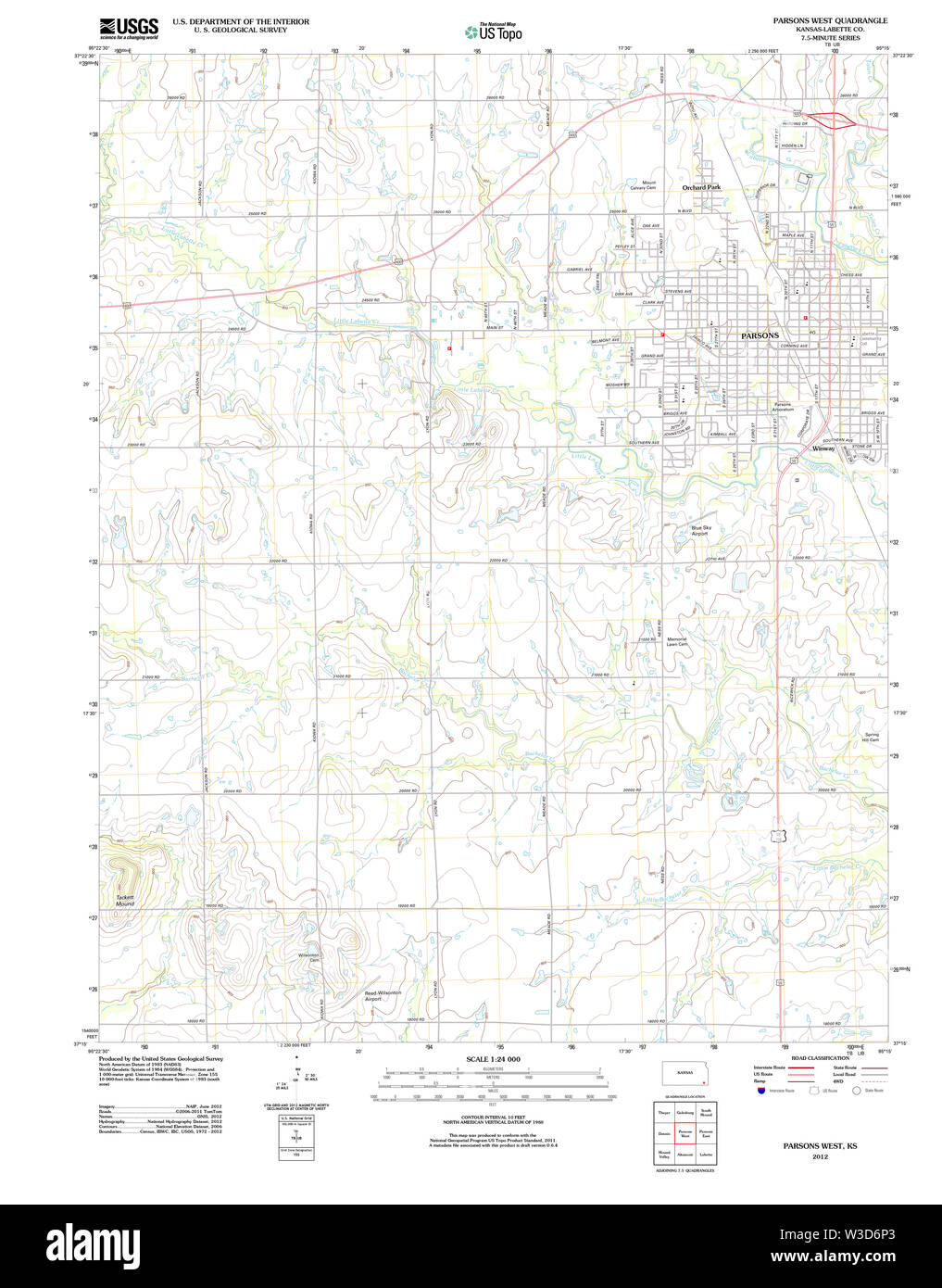 Map of parsons kansas Cut Out Stock Images & Pictures Alamy