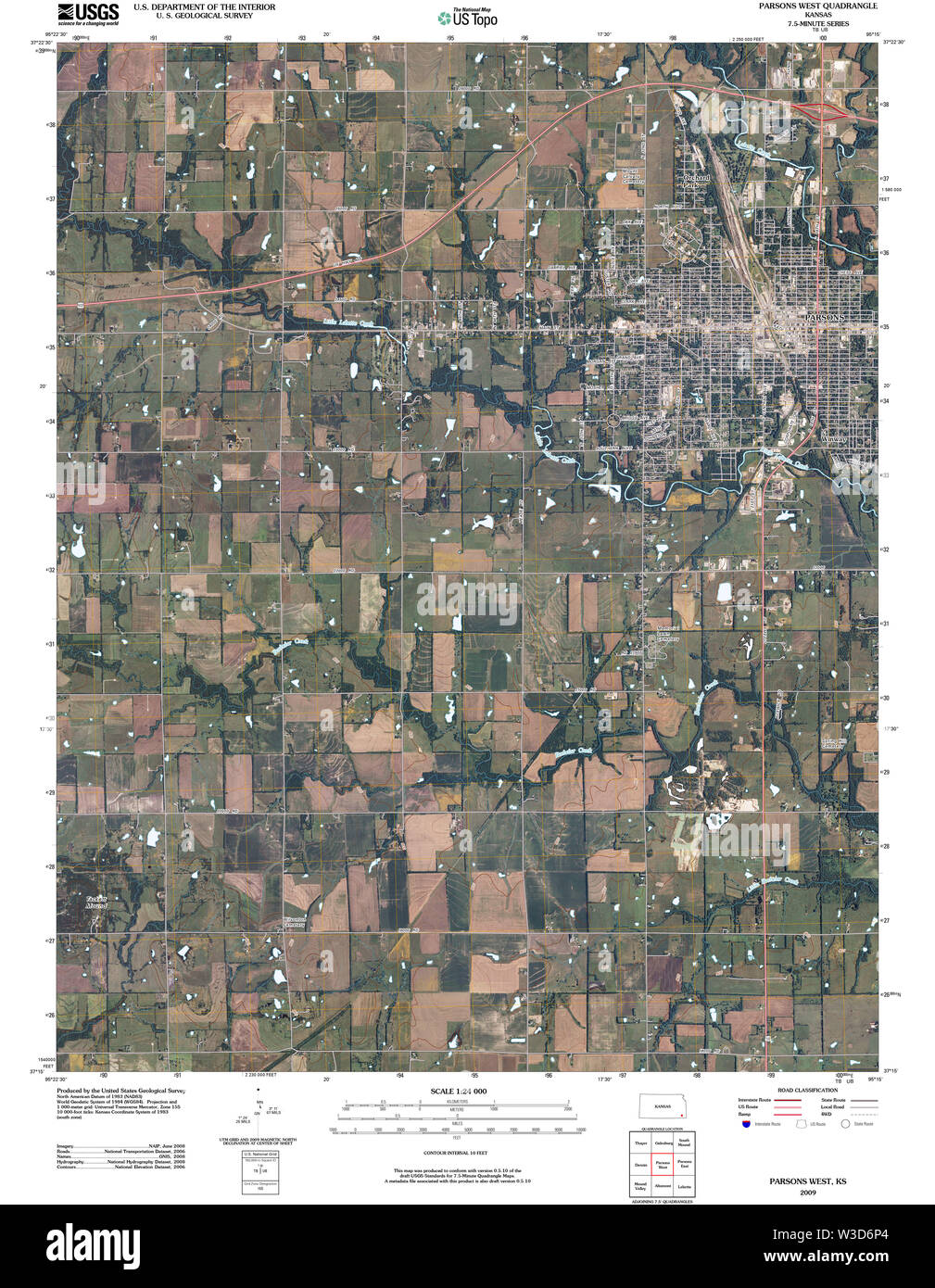 Map of parsons kansas Cut Out Stock Images & Pictures Alamy