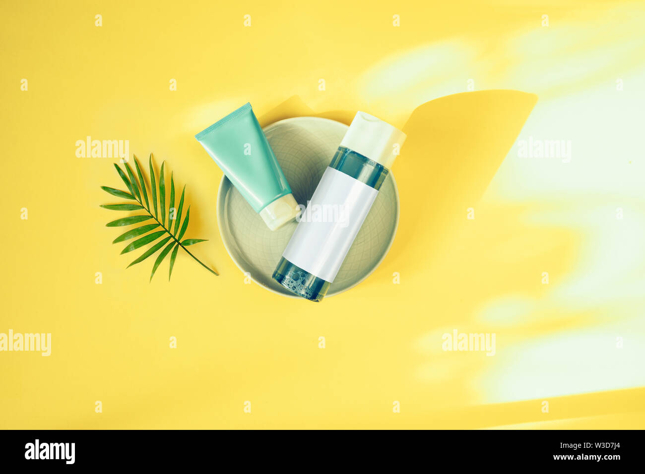 Natural cosmetic concept. Skin beauty health care concept. Moisturizers for skin. Micellar water and mask. Bio organic product Stock Photo
