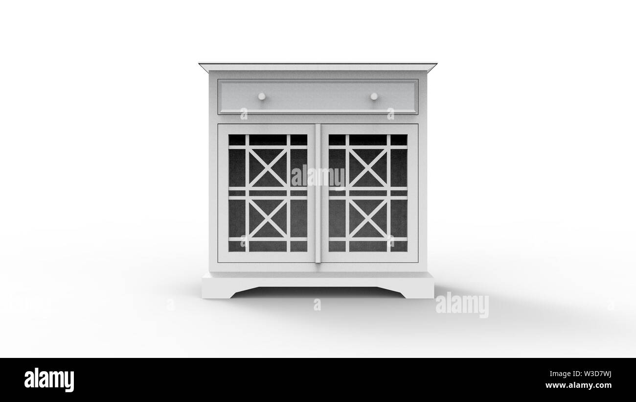 3d Rendering Of A Small Cabinet Isolated In White Background Stock