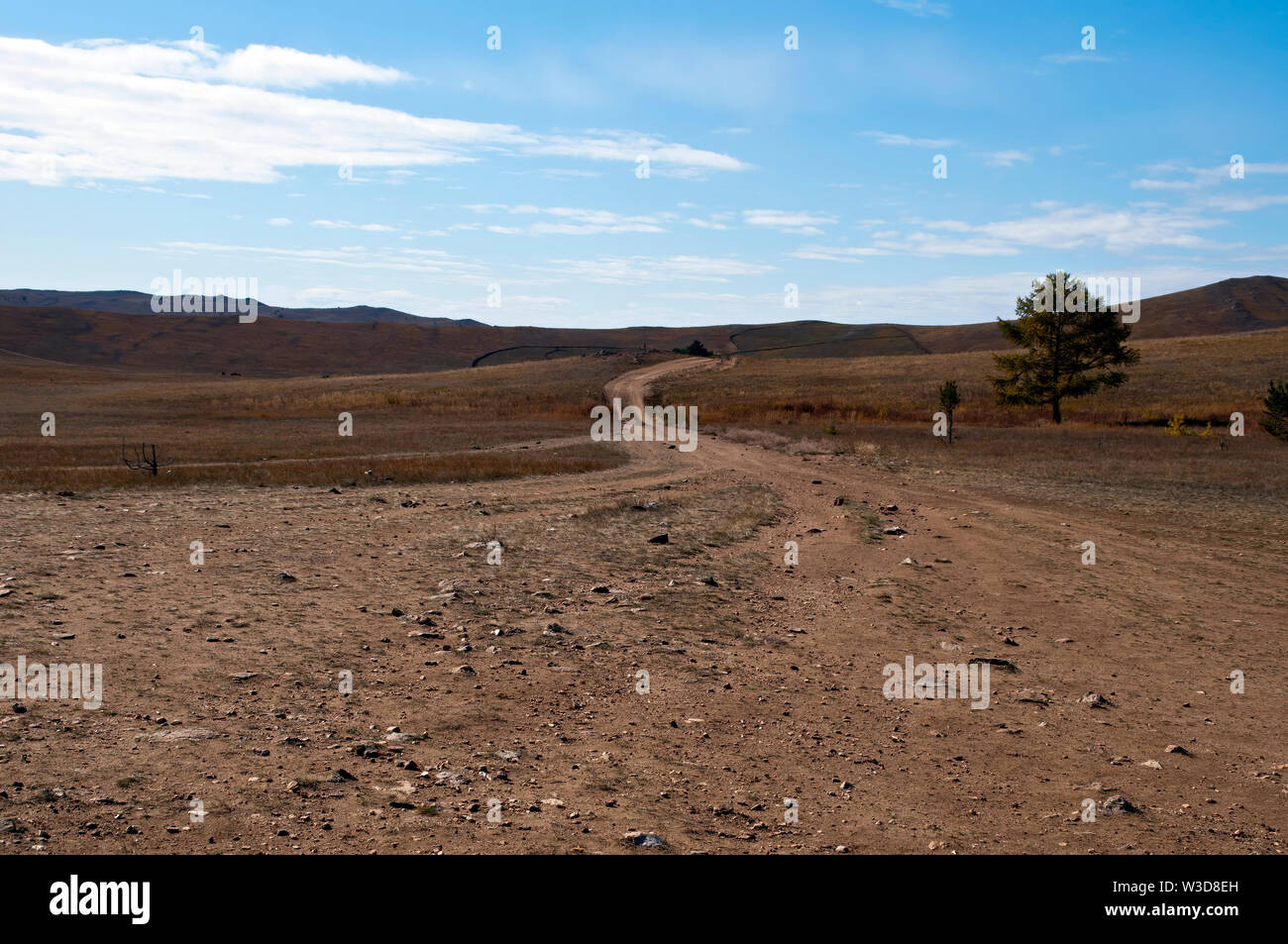 Olkhon Island Russia, a road less traveled Stock Photo