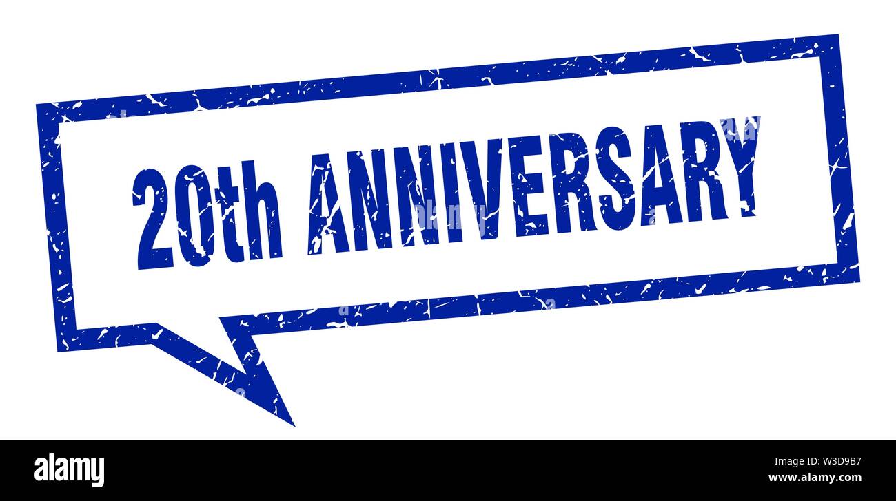 20th Sign 20th anniversary sign. 20th anniversary square speech bubble. 20th ...