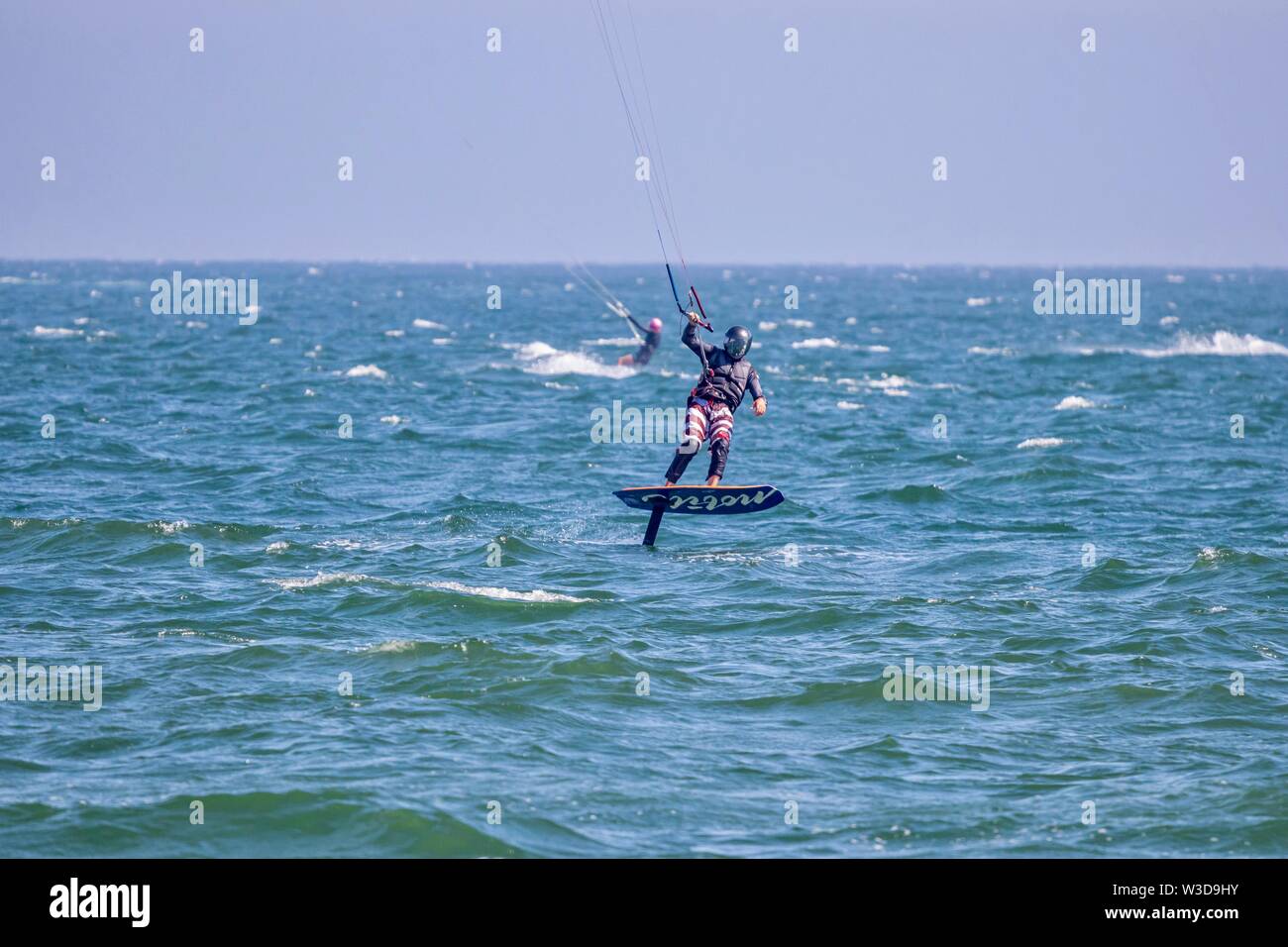kitesurfing and kiteboarding in Long Beach california Stock Photo Alamy