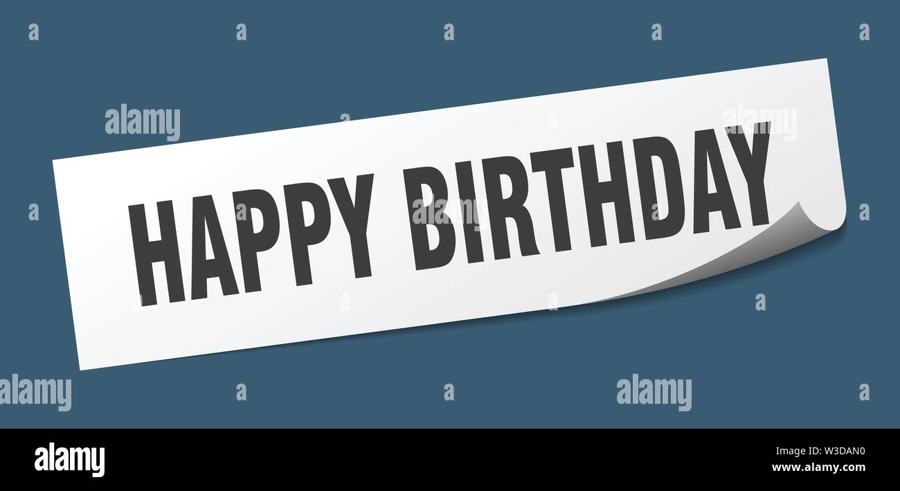happy birthday sticker. happy birthday square isolated sign. happy ...
