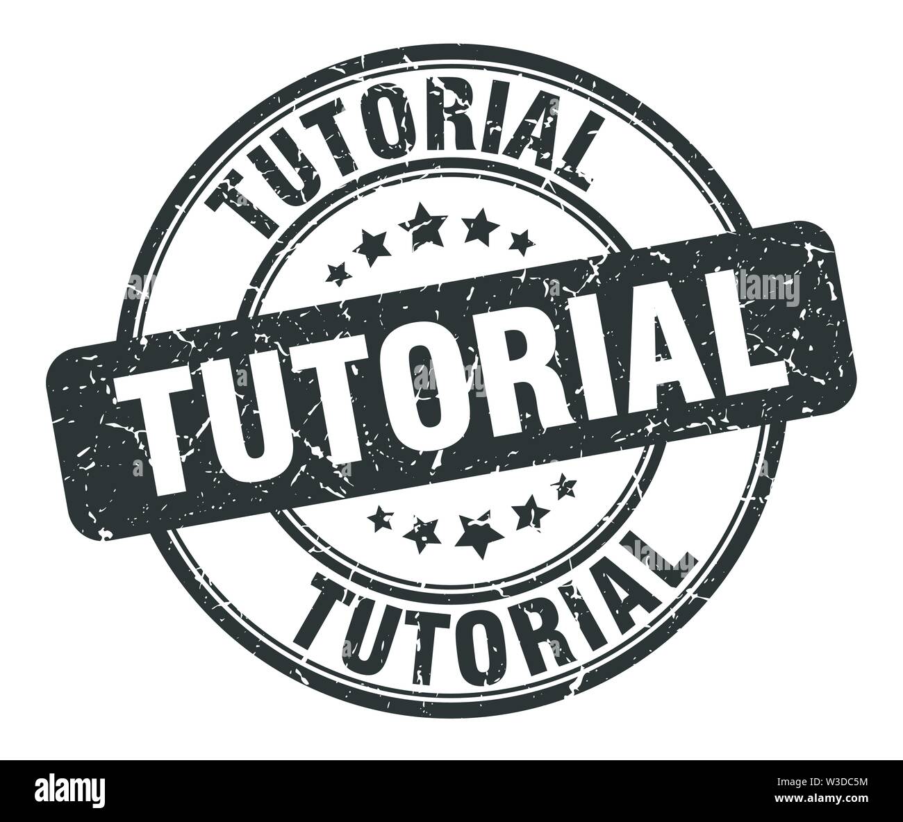 tutorial stamp. tutorial round grunge sign. tutorial Stock Vector Image ...