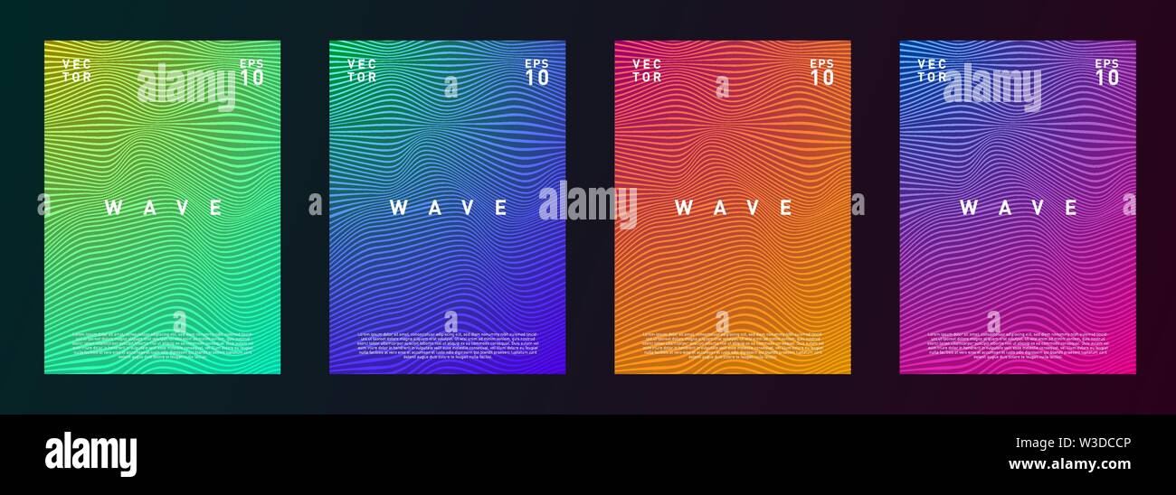 Set of wave lines gradient texture fluid background design for advertising,  journal, flyer, poster, brochure, covers in pink, blue, yellow, green, red  Stock Vector Image & Art - Alamy